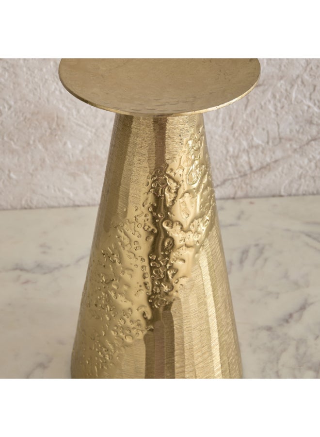Home Box Textured Gold Aluminium Candleholder for Home Decor - Image 3